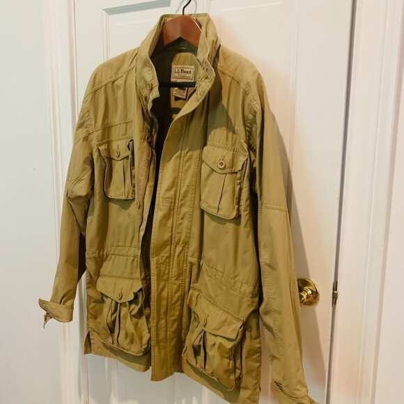VTG LL Bean Safari Hunting Photography Military Button Shirt Jacket Large RARE - Picture 7 of 16